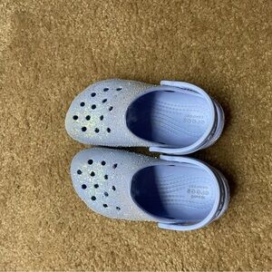 CROCS Kids Sparkly Light Blue Water Shoes